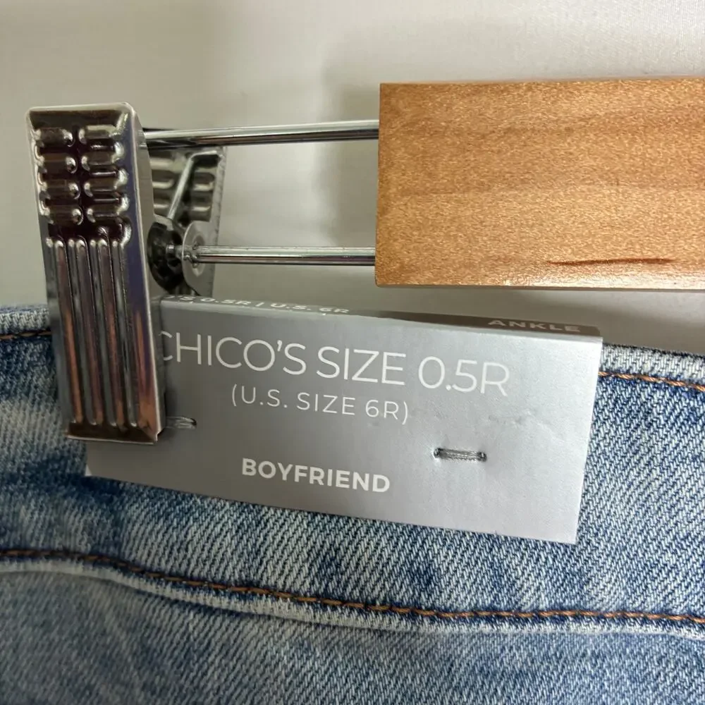 Chico's Boyfriend Ankle Jeans Medium Wash Denim NWT Chicos .5 / US 6